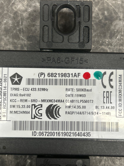14-21 Jeep Dodge Challenger Chrysler 300 OEM Tire Pressure Module 68219831AF