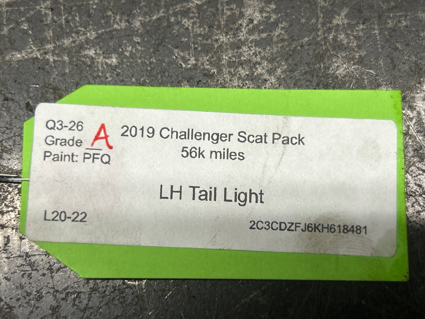 2015-2023 Dodge Challenger Rear Left Passenger Side Outer LED Tail Light OEM