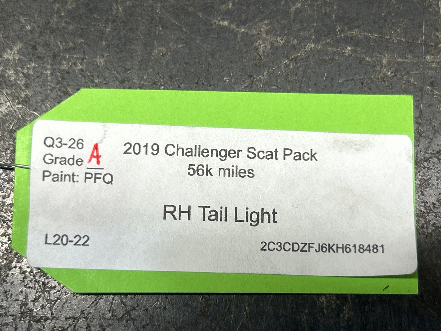 2015-2023 Dodge Challenger Rear Right Passenger Side Outer LED Tail Light OEM