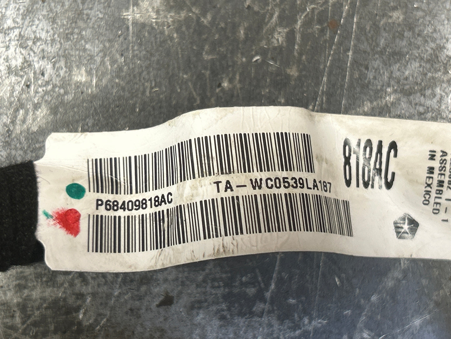 2019-2023 Dodge Challenger Center Console Jumper Wire Harness OEM 68409818AC