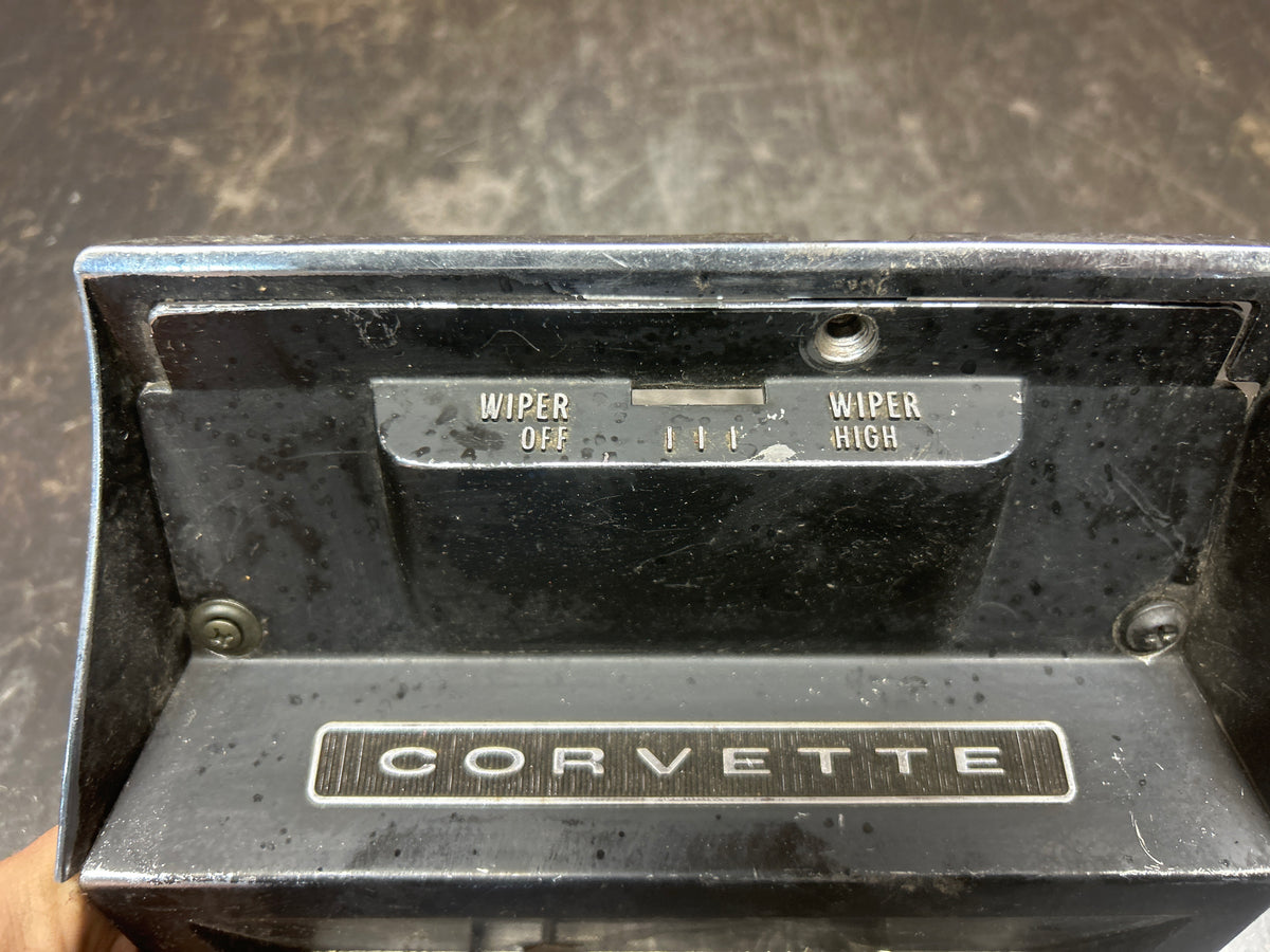 73-76 C3 Corvette Wiper Switch Bezel Trim Cluster Console Gauge Panel OE