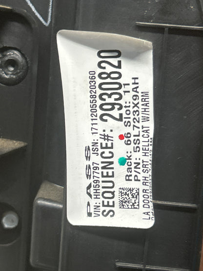 15-23 DODGE CHALLENGER HELLCAT F/RIGHT INTERIOR DOOR PANEL 5SL723X9AH OEM
