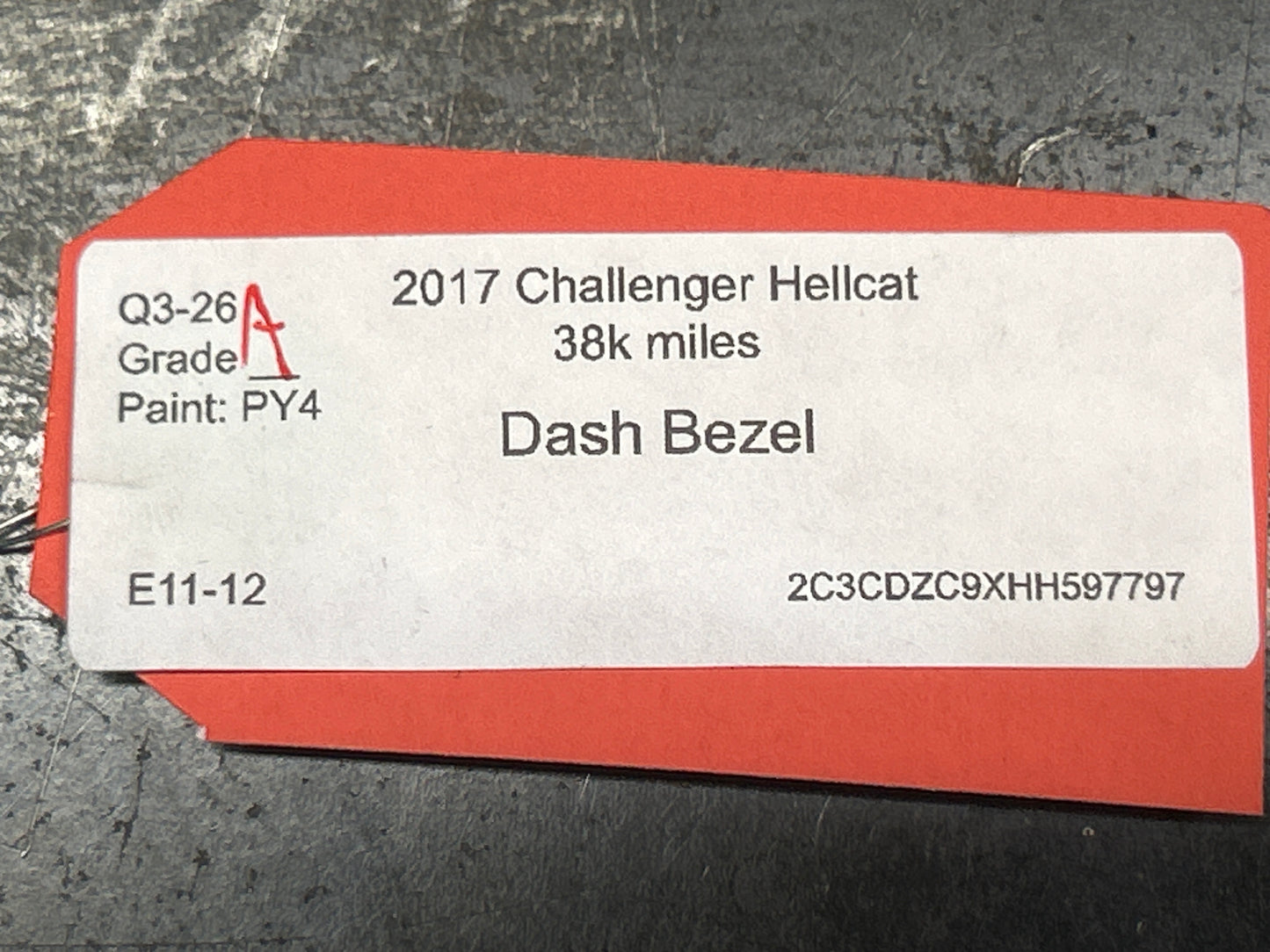 15-23 Challenger SRT Hellcat OEM Dash Speedometer & radio Trim Bezel W/Vents