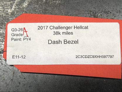 15-23 Challenger SRT Hellcat OEM Dash Speedometer & radio Trim Bezel W/Vents