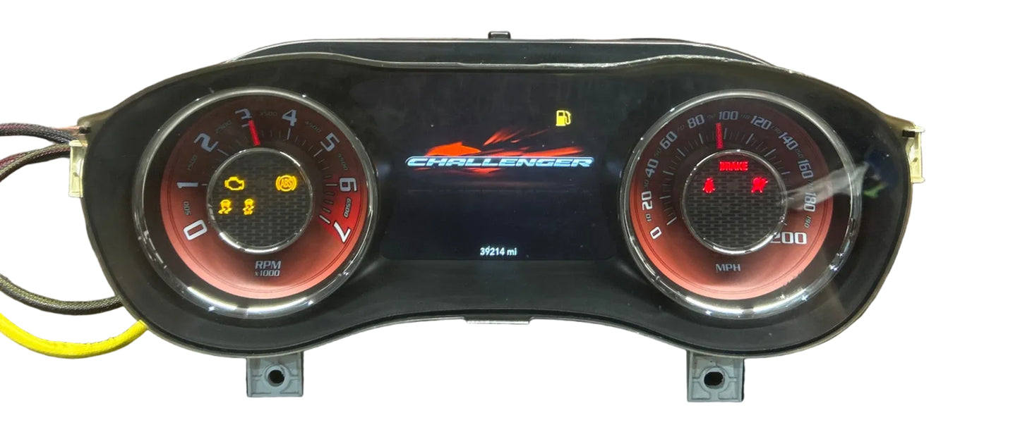 2015-2023 DODGE CHALLENGER HELLCAT SRT INSTRUMENT CLUSTER W/RED INSERTS 200MPH
