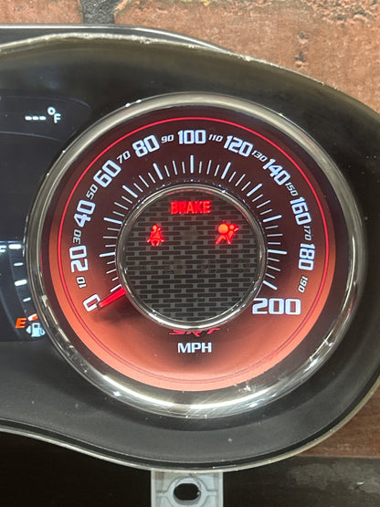 2015-2023 DODGE CHALLENGER HELLCAT SRT INSTRUMENT CLUSTER W/RED INSERTS 200MPH