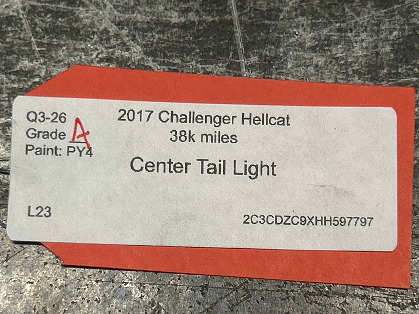 15-23 Dodge Challenger Rear Center Trunk LED OEM Taillight Assembly 68195784AF