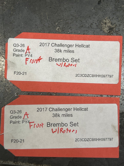 2015–2023 CHALLENGER/CHARGER HELLCAT 6PISTON BREMBO FRONT CALIPERS & ROTORS OEM