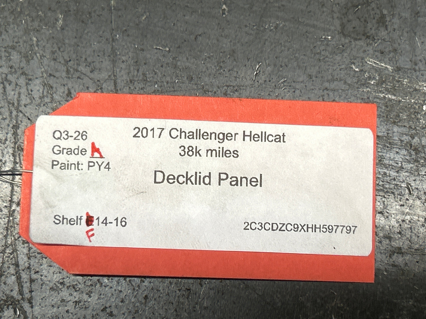 2009-2023 DODGE CHALLENGER HELLCAT REAR TRUNK DECK LID INTERIOR TRIM PANEL OEM