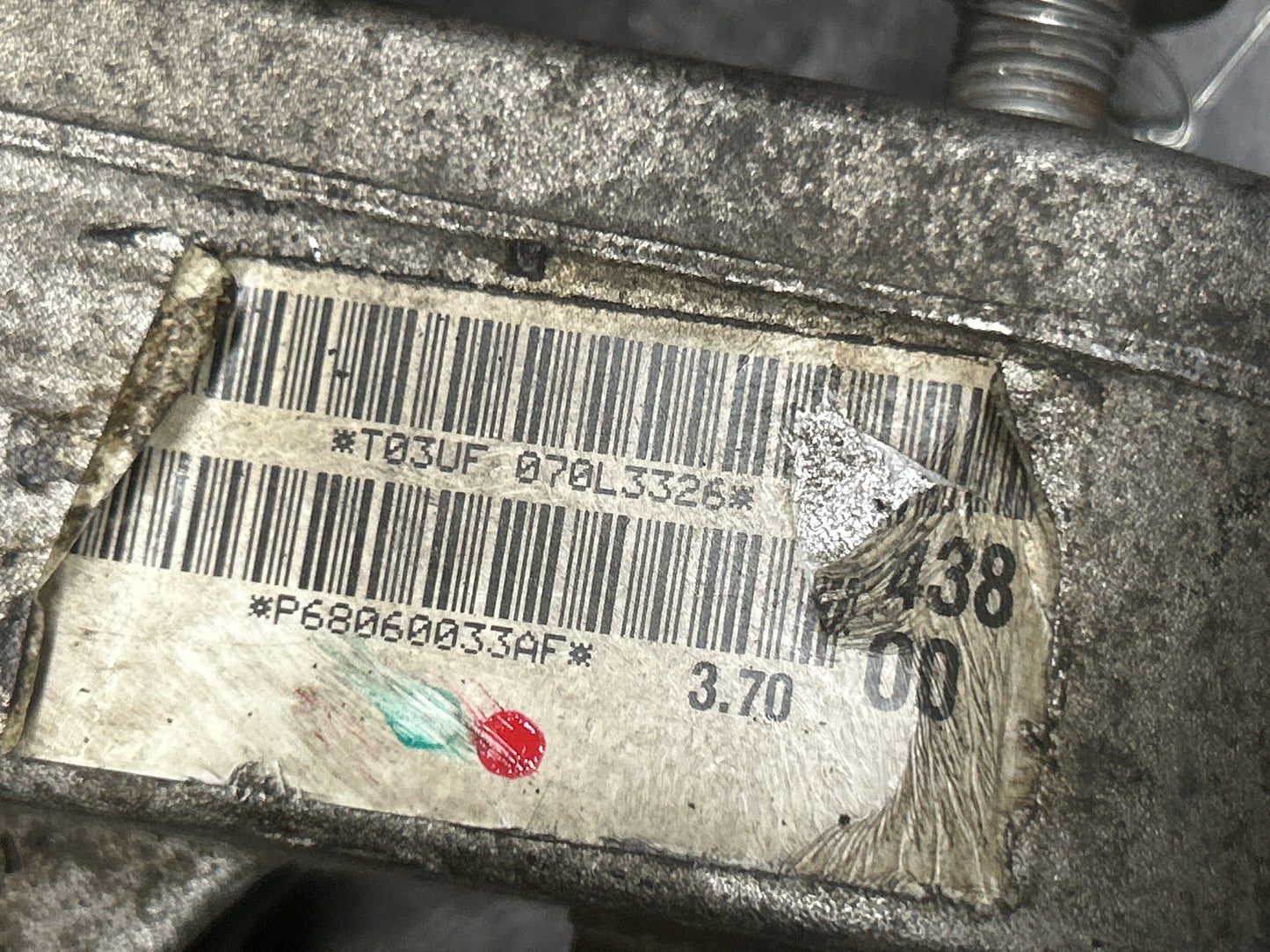 2012-2013 Jeep Grand Cherokee SRT8 Rear Differential 3.70 OEM