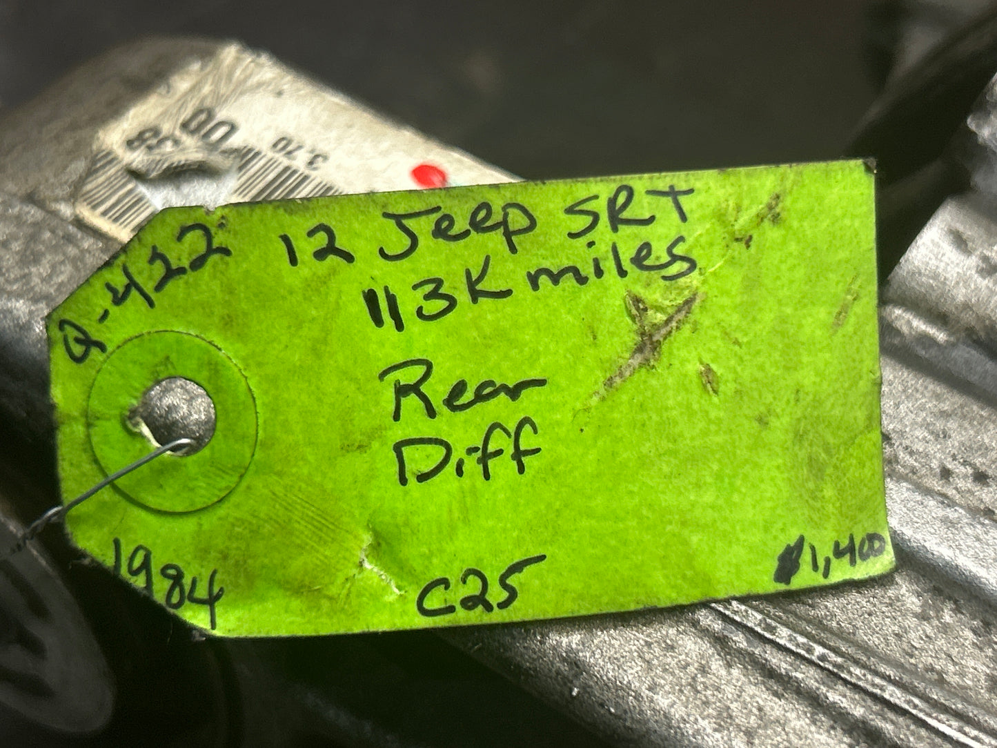 2012-2013 Jeep Grand Cherokee SRT8 Rear Differential 3.70 OEM