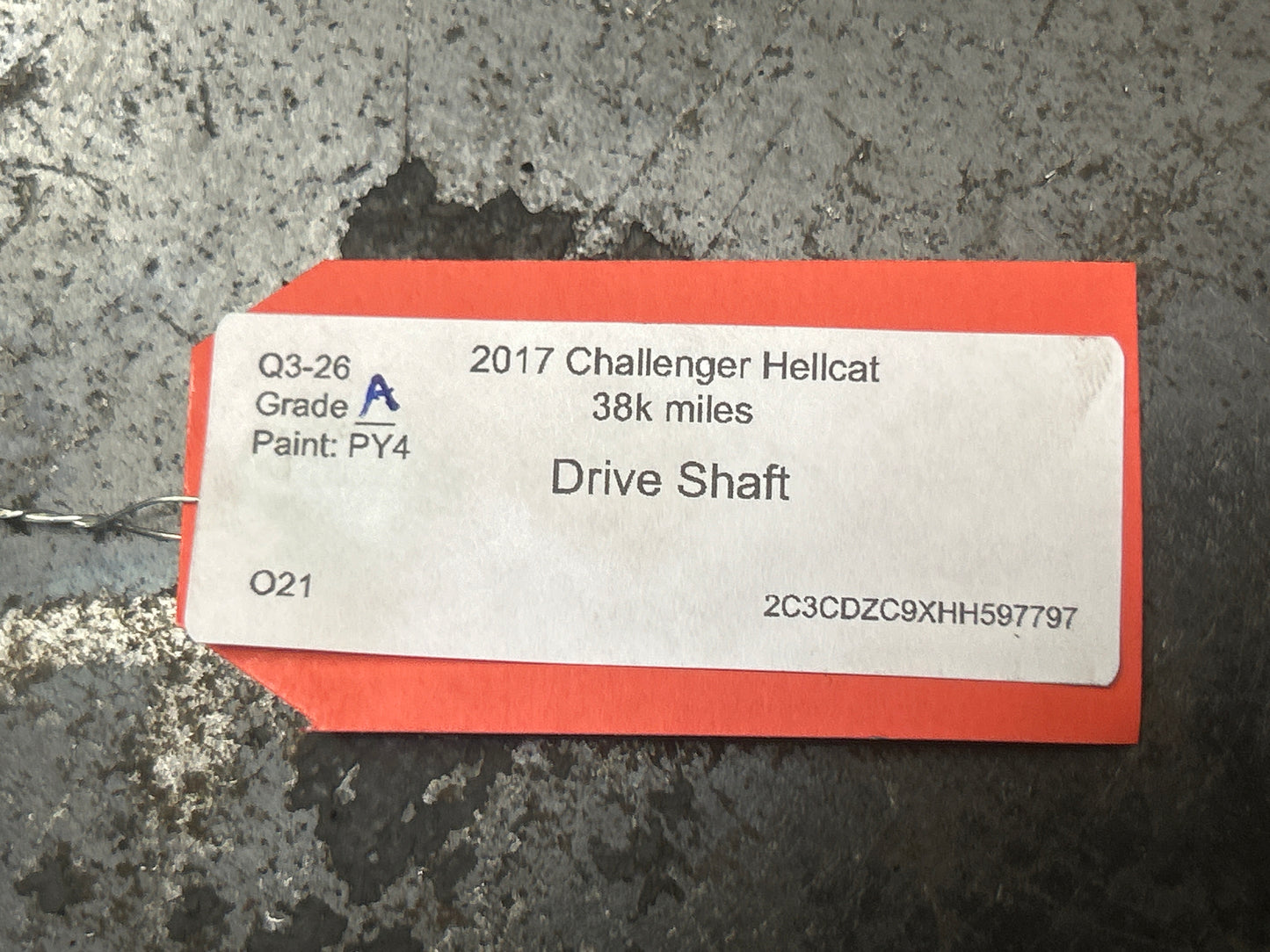 15-23 Dodge Challenger Hellcat Manual OEM Rear Drive Shaft Assembly 53010735AB