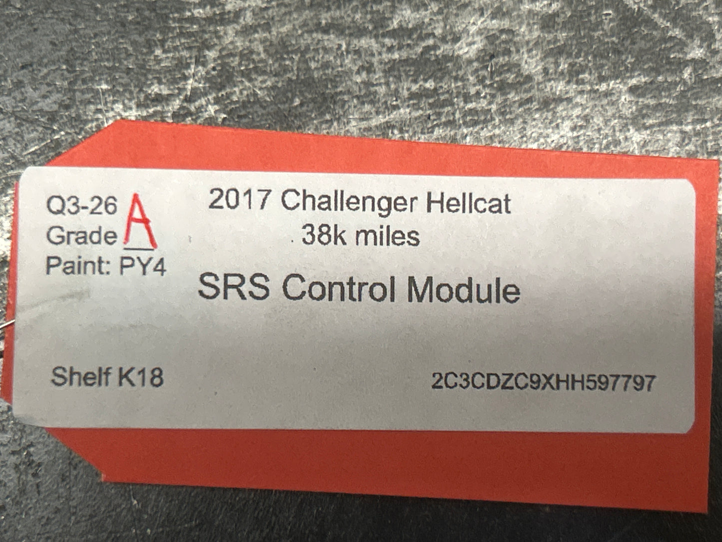 15-23 DODGE CHALLENGER HELLCAT BAG DIAGNOSTIC CONTROL MODULE SRS 68316749 OEM
