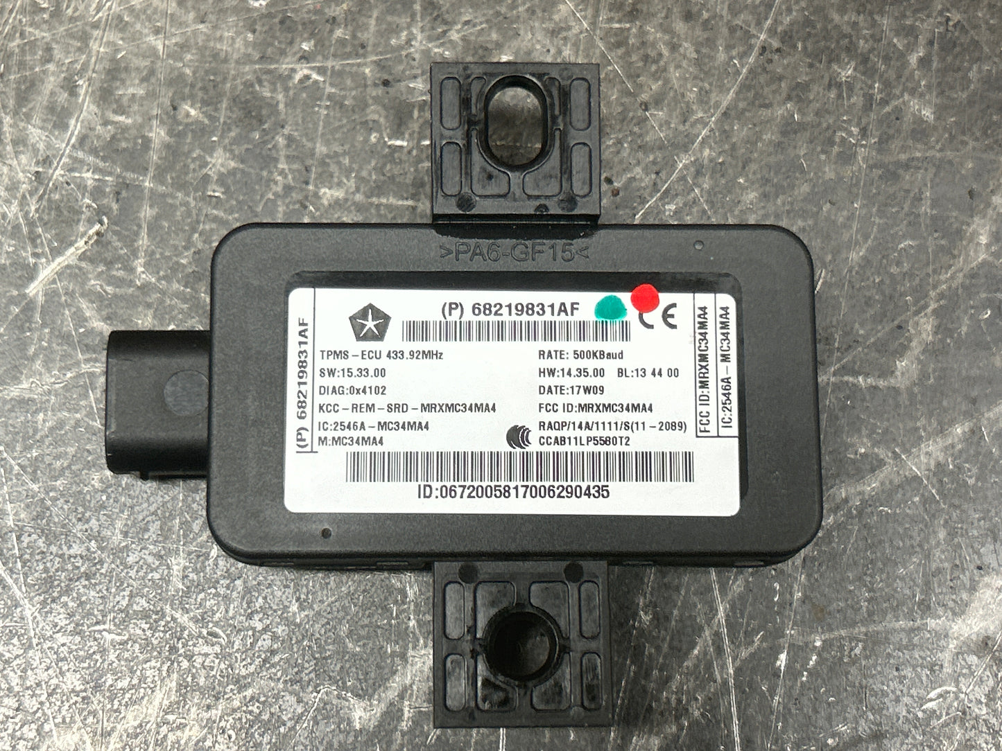 14-21 Jeep Dodge Challenger Durango Chrysler Tire Pressure Module 68219831AF