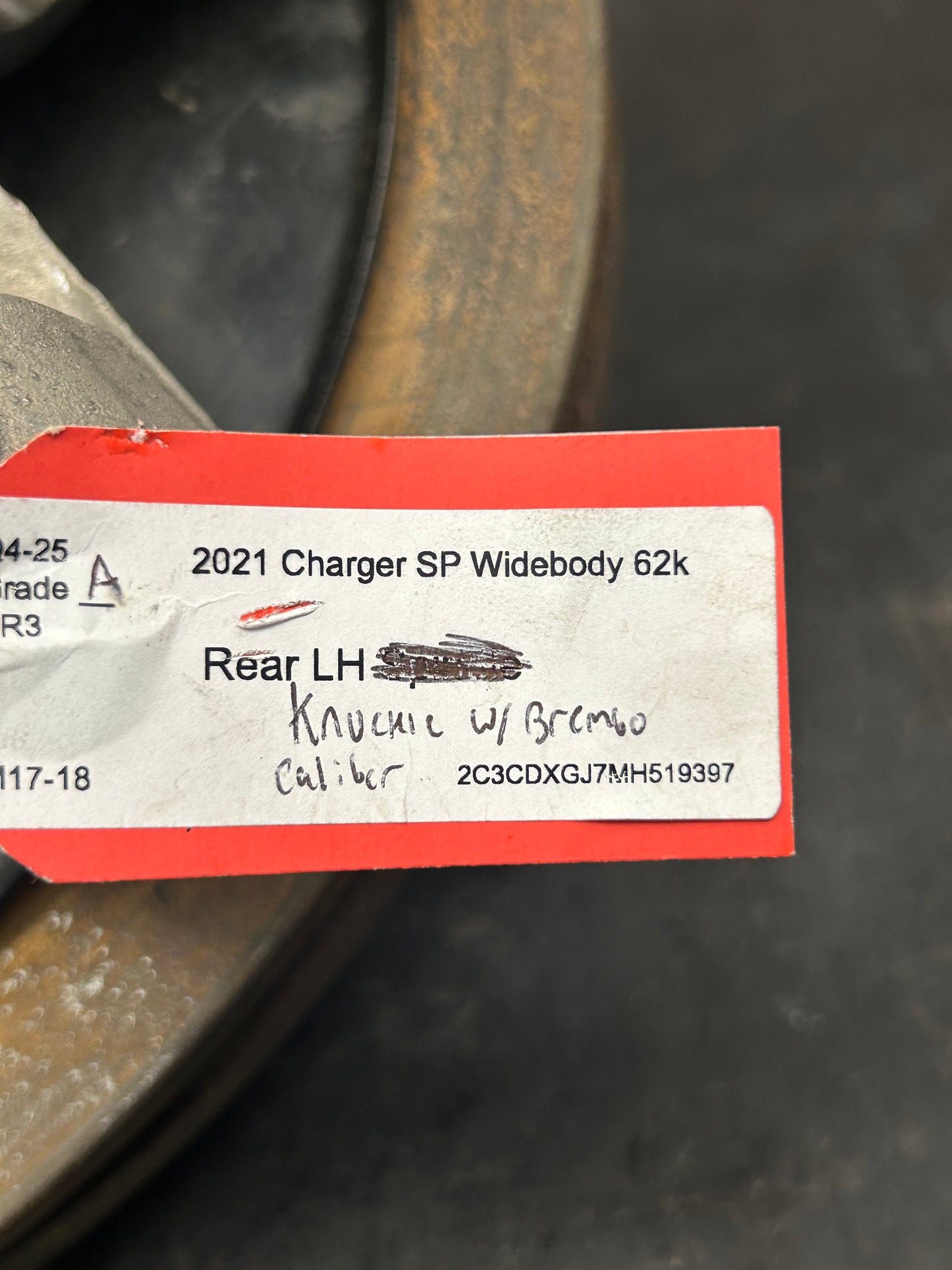 15-23 Dodge Charger Challenger Scat Pack Left Rear Spindle Knuckle Rotor Brake