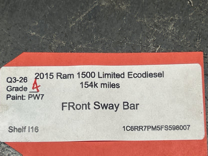 2014-2018 RAM 1500 3.0L DIESEL FRONT SWAY BAR 4WD STABILIZER BAR OEM 05168299AB
