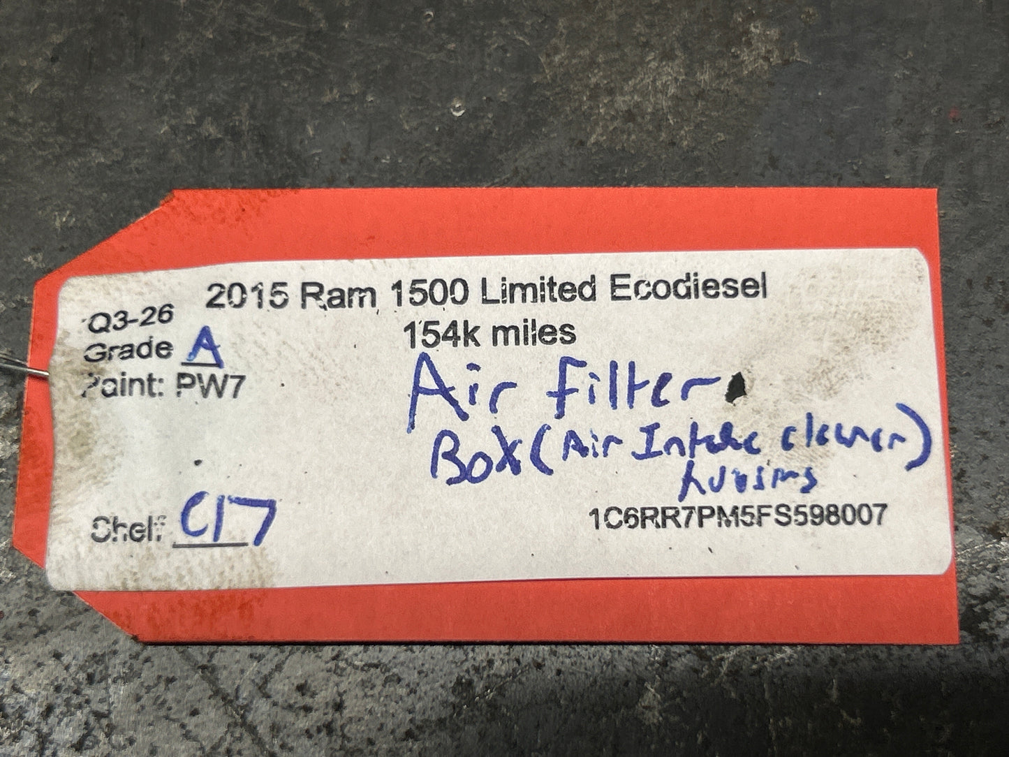 2014-2018 Dodge Ram Eco Diesel 1500 Air Intake Box Filter Cleaner Box OEM 3.0L