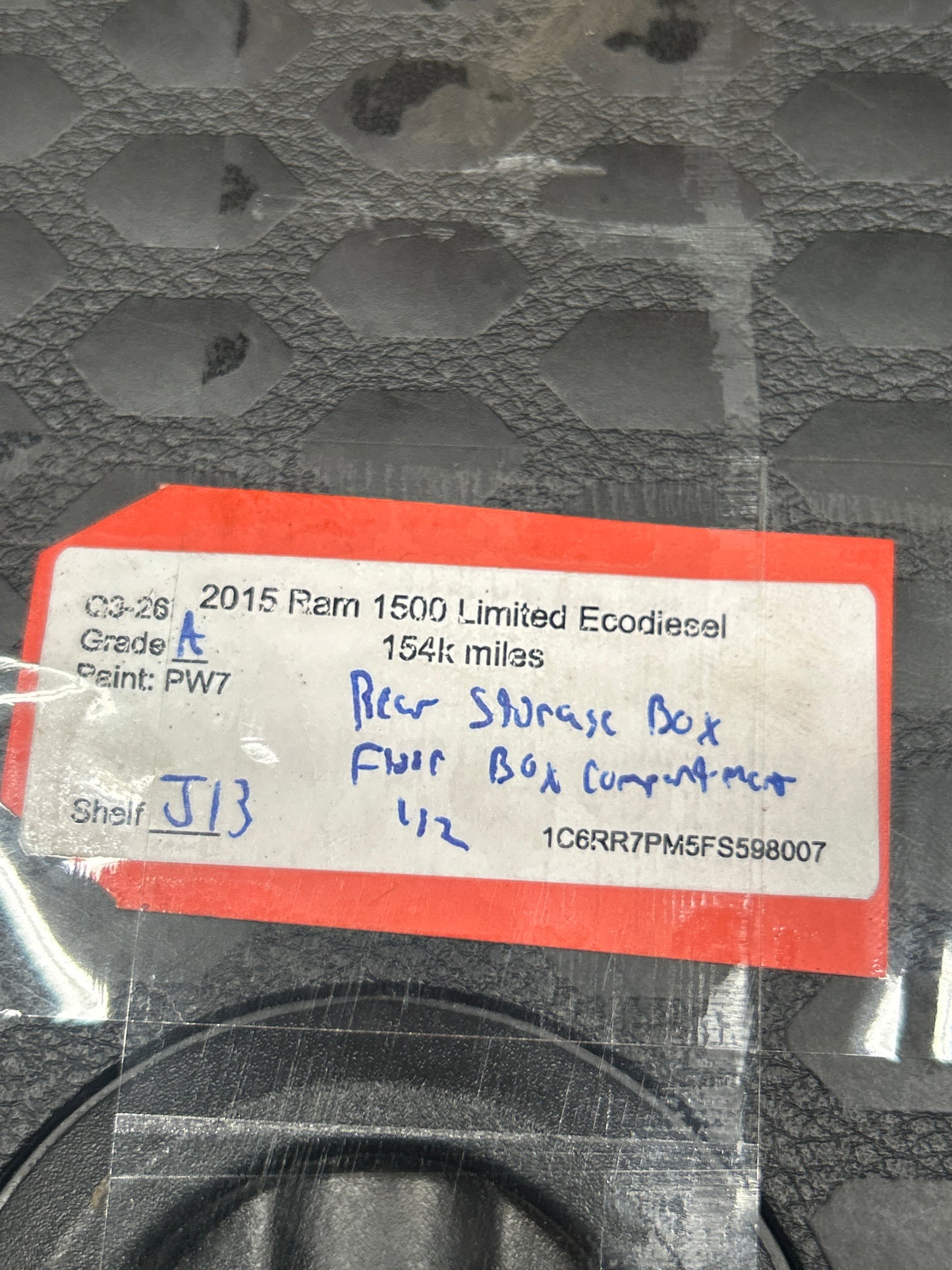 12-26 RAM 1500 2500 3500 OEM STORAGE BIN REAR FLOOR BOX COVER UNDER SEAT