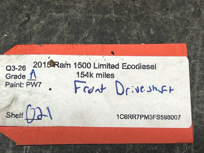 2014-2018 RAM 1500 3.0L ECO DIESEL FRONT DRIVE SHAFT P52123839AA