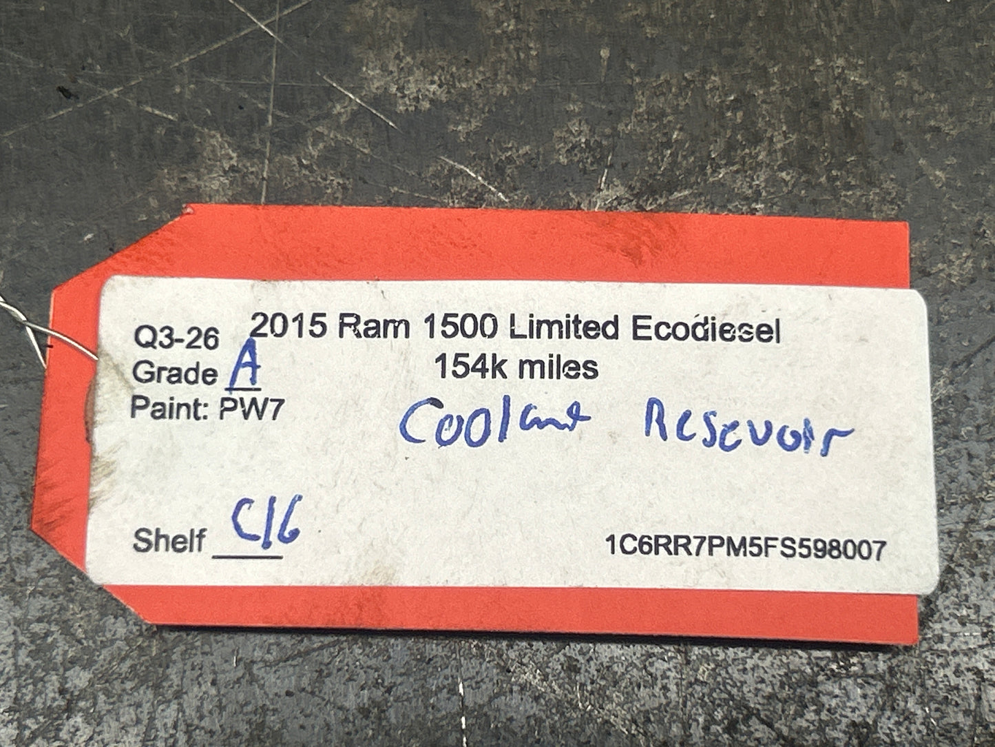 2014-19  Ram 1500 3.0L EcoDiesel Engine Coolant Reservoir Tank OEM 52014894AE