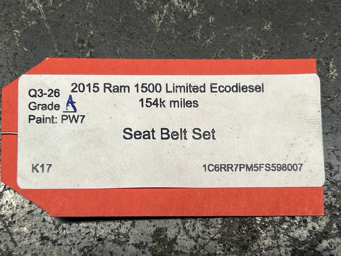 2013-2020 Dodge Ram 1500 Seat Belt Retractor Set Front & Rear OEM PP961X9AH