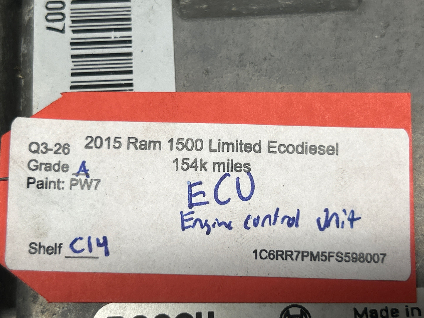 2014-2018 RAM 1500 3.0 ECODIESEL ECU ECM ENGINE CONTROL MODULE OEM P68234495AD