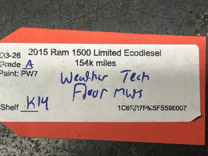 2011-2018 Ram 1500 Crew Cab Weather Tech Front and Rear Floormats P/N 444781
