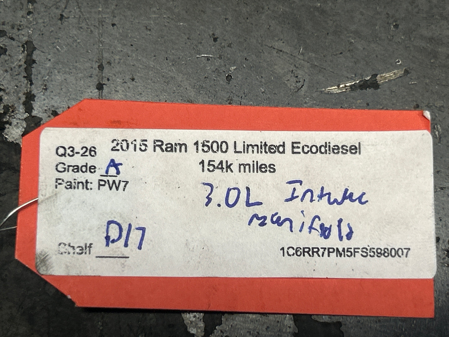 2014-2018 Dodge Ram 1500 3.0L Eco Diesel Intake Manifold  OEM 68492577AA