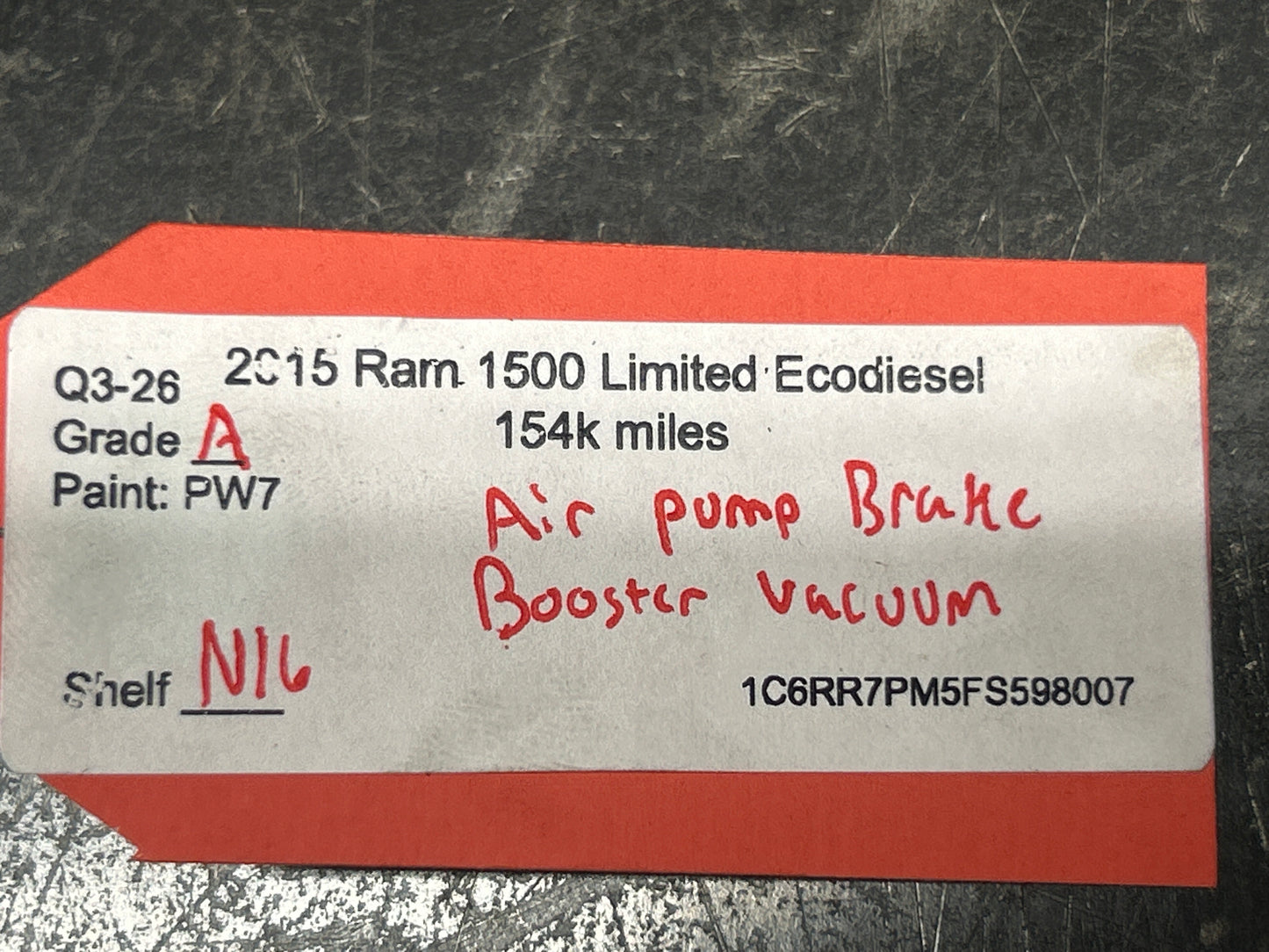 2013-2022 RAM 1500 CLASSIC 3.0L V6 OEM POWER AIR PUMP VACUUM BRAKE BOOSTER