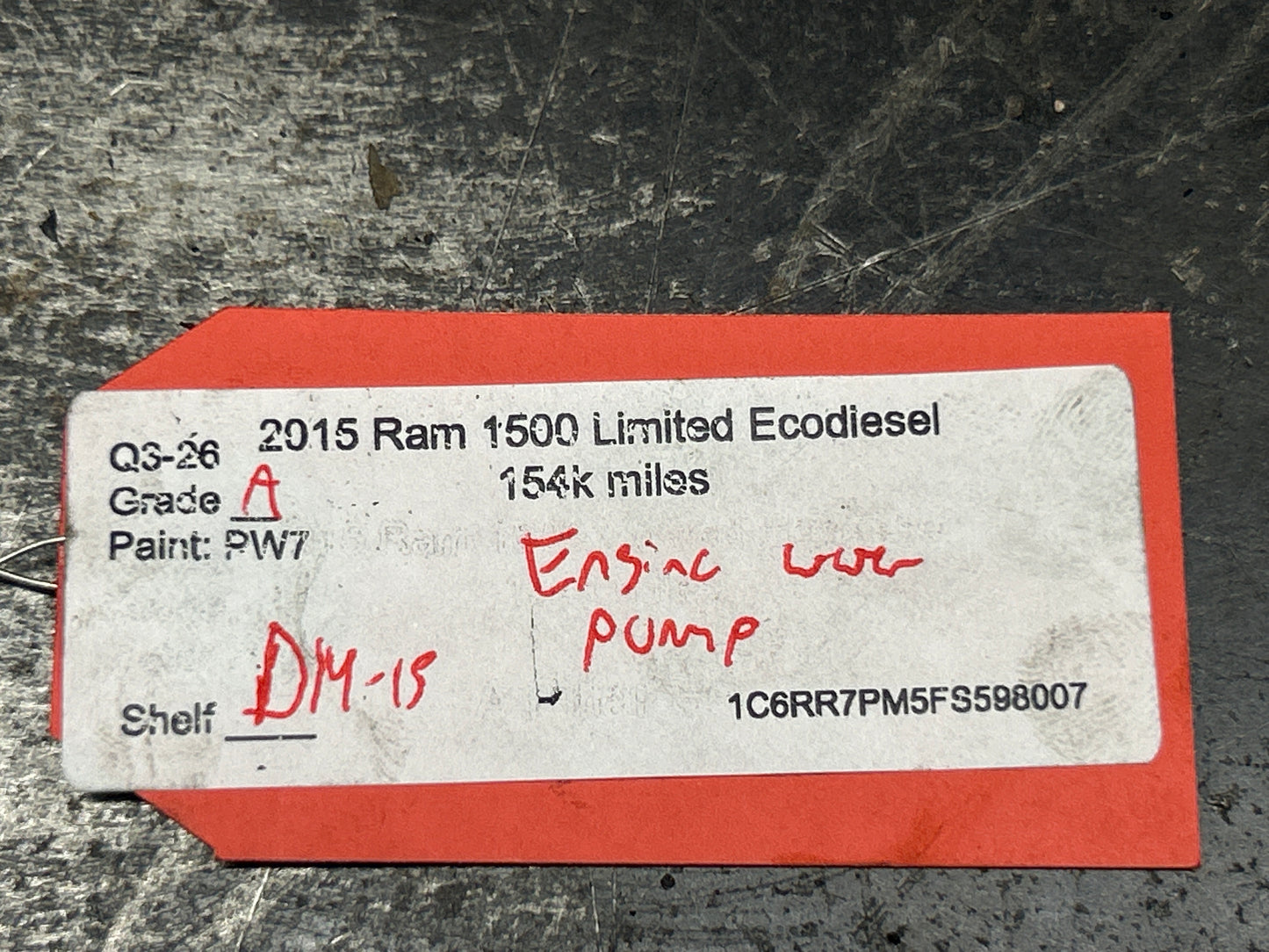 2014-2018 Ram 1500 V6 3.0L DOHC Diesel Water Pump 68211202AB 68157161AB OEM