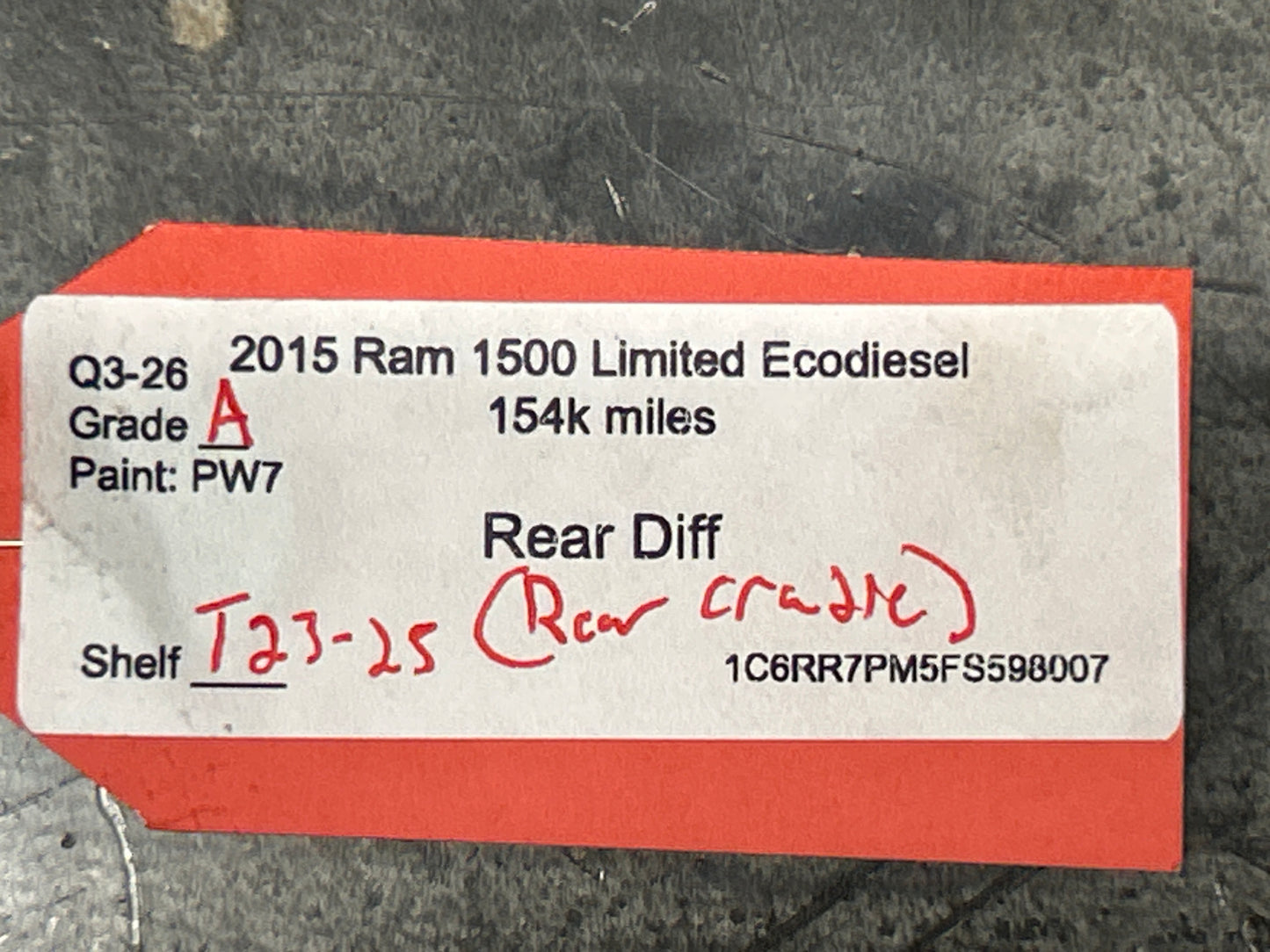 2013-2018 RAM 1500 4x4 3.0L EcoDiesel Rear Axle Differential 3.21 Ratio OEM