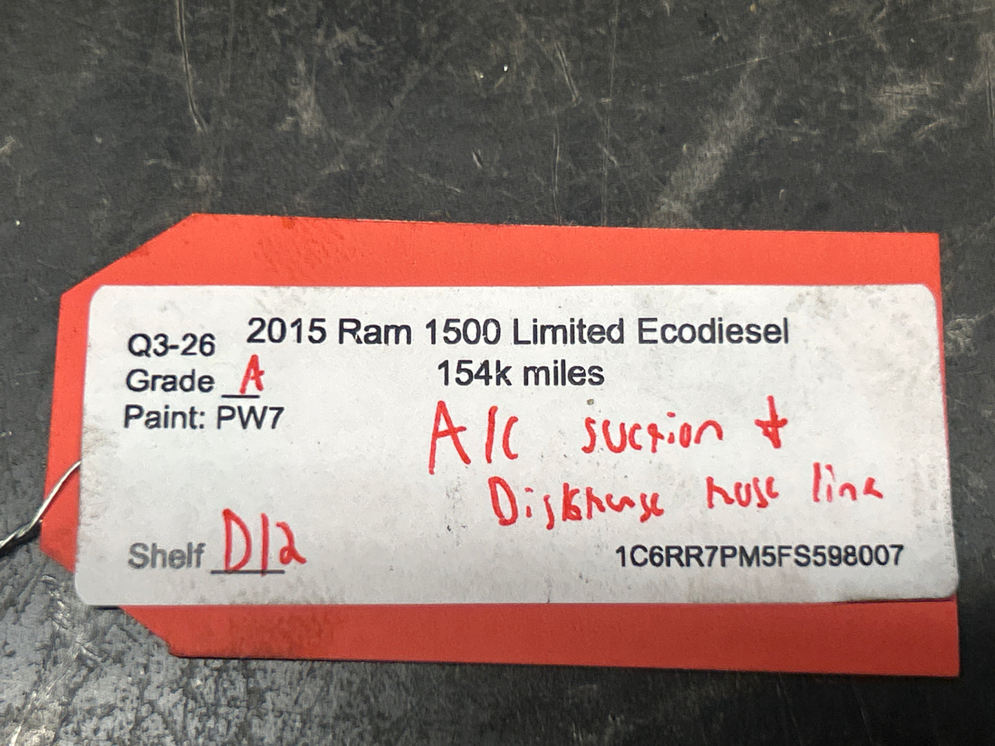2014-2018 Dodge Ram 1500 3.0 EcoDiesel A/C Hose Tube Line Pipe OEM 68232467AC