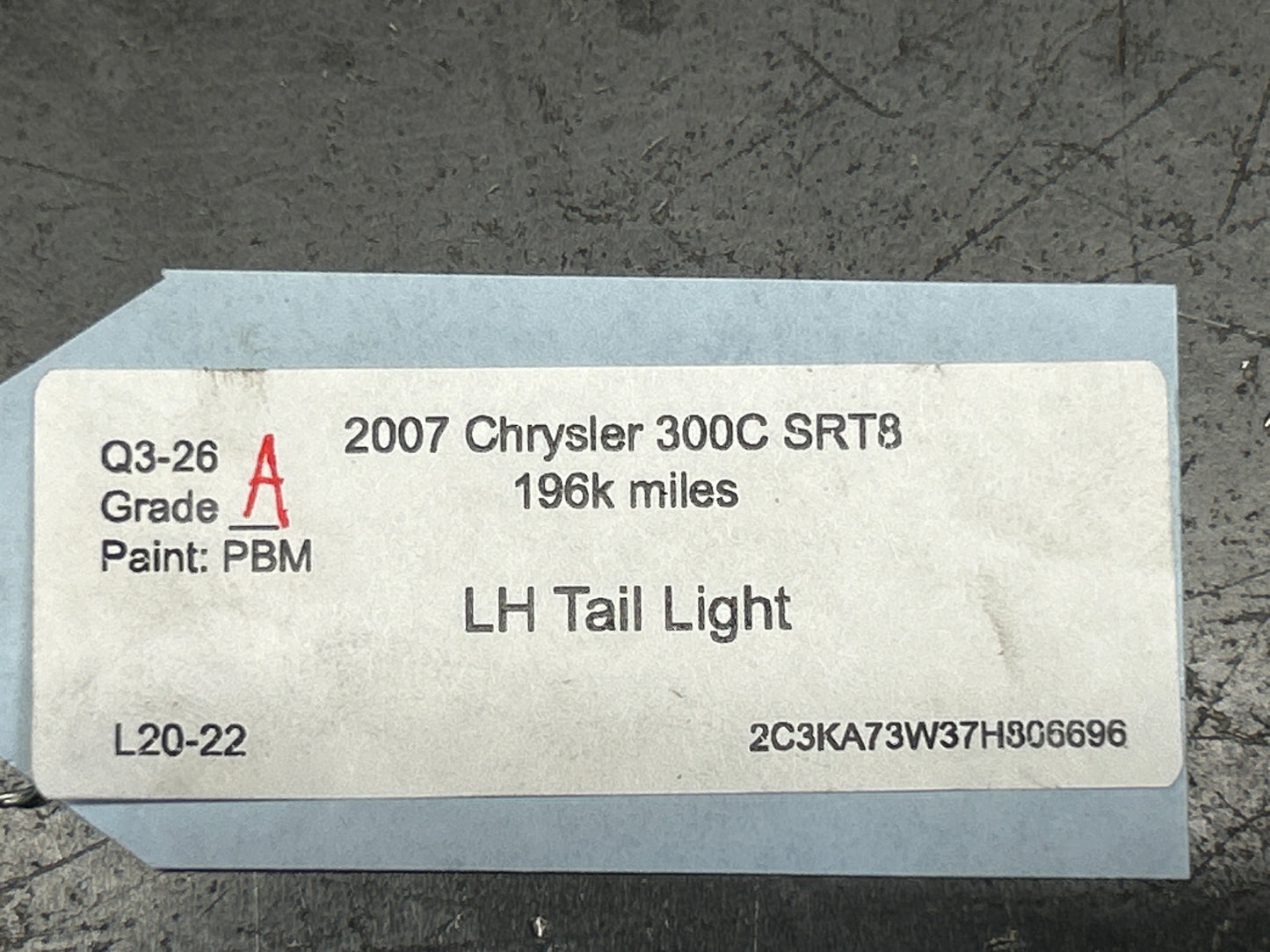 2005-2007 Chrysler 300 SRT8 Rear Driver Left Side Tail Light OEM 04805853AC