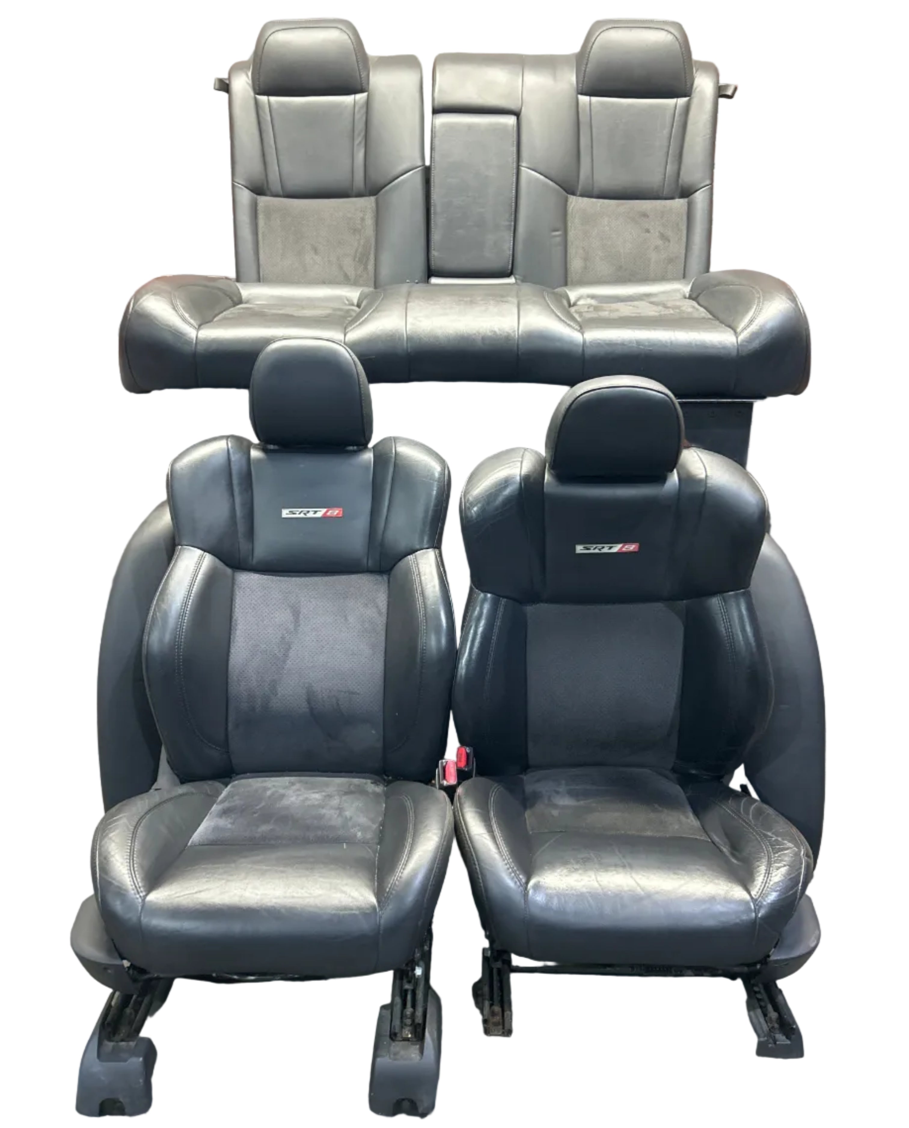 2005-2010 CHRYSLER 300C SRT8 LEATHER SUEDE HEATED FRONTS REAR SEATS OEM