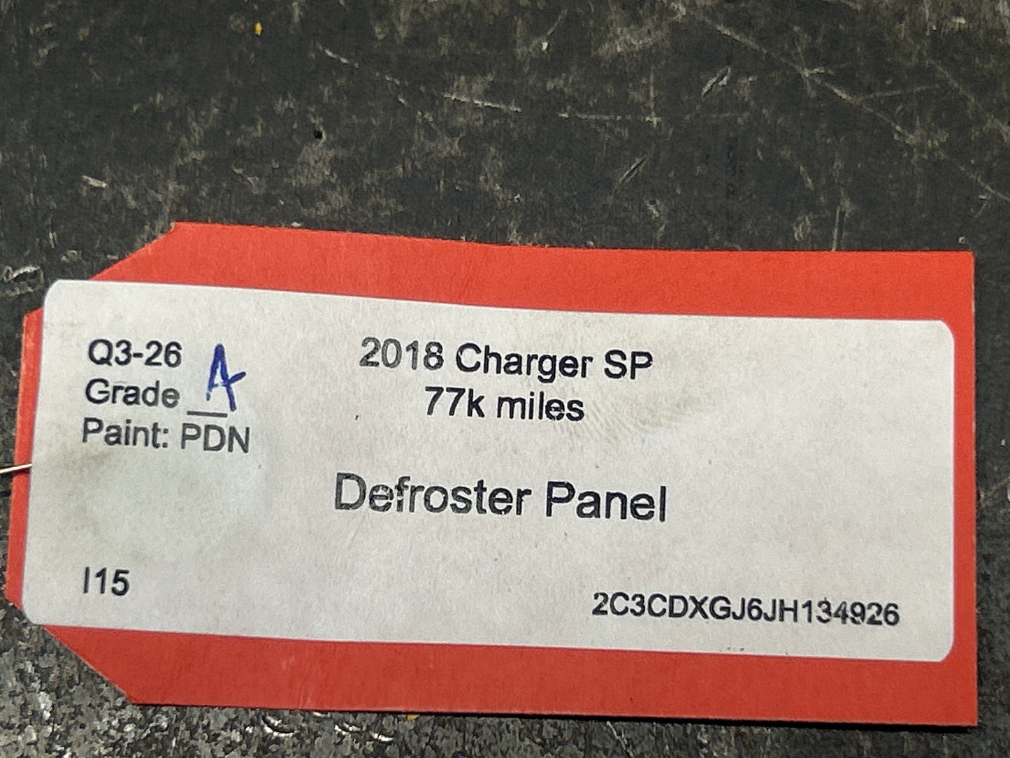 2015-2023 DODGE CHARGER FRONT DEFROSTER GRILLE UPPER DASH VENT PANEL L0198833AG