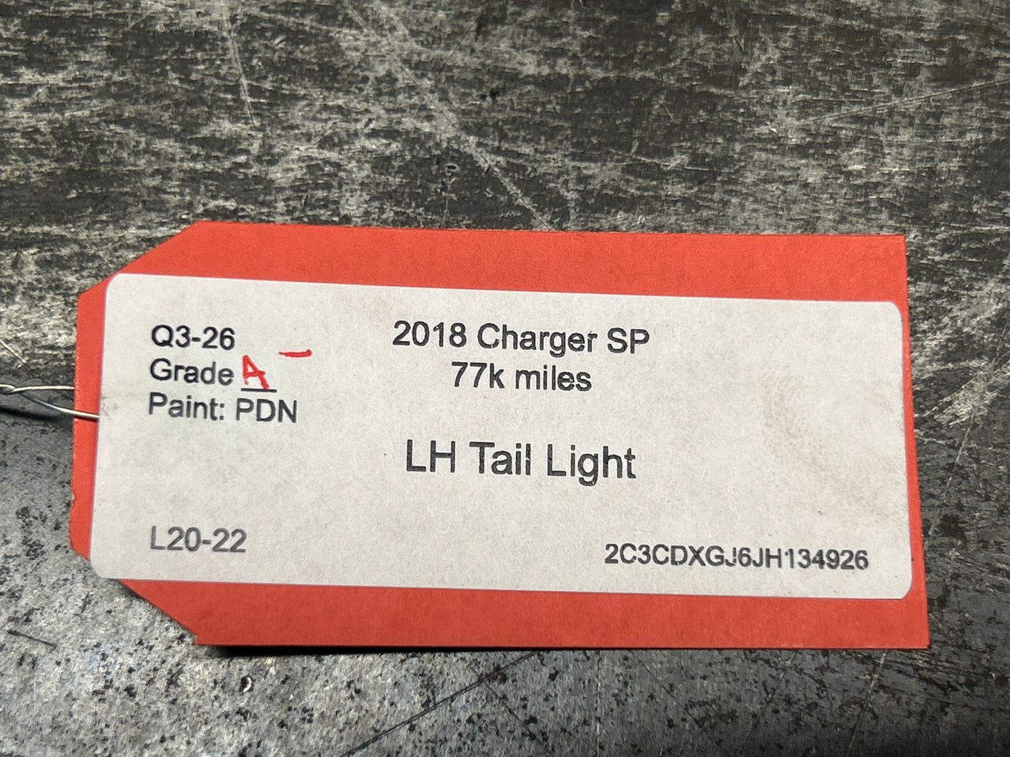 2015-2023 Dodge Charger Scat Pack 392 Rear Left Tail Light Brake Lamp 68213145AD