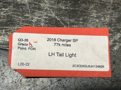 2015-2023 Dodge Charger Scat Pack 392 Rear Left Tail Light Brake Lamp 68213145AD
