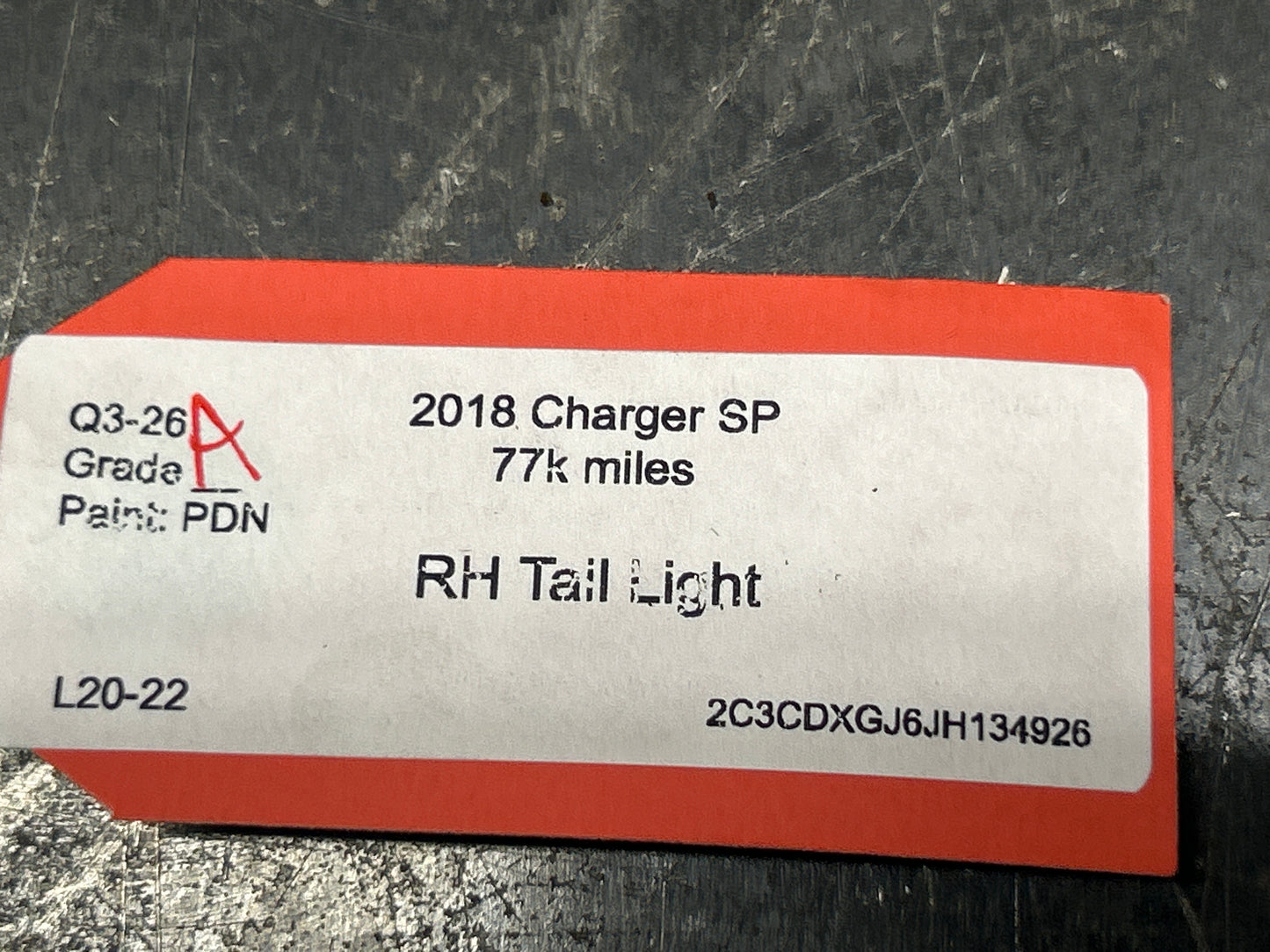 2015-2023 Dodge Charger ScatPack 392 Rear Right Tail Light Brake Lamp 68213144AD