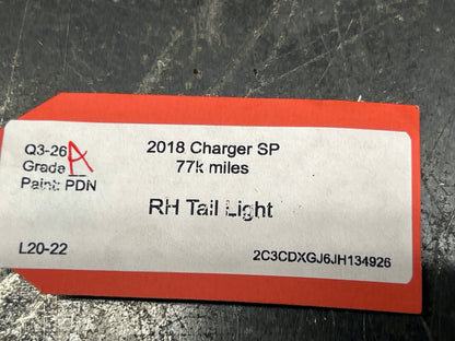 2015-2023 Dodge Charger ScatPack 392 Rear Right Tail Light Brake Lamp 68213144AD
