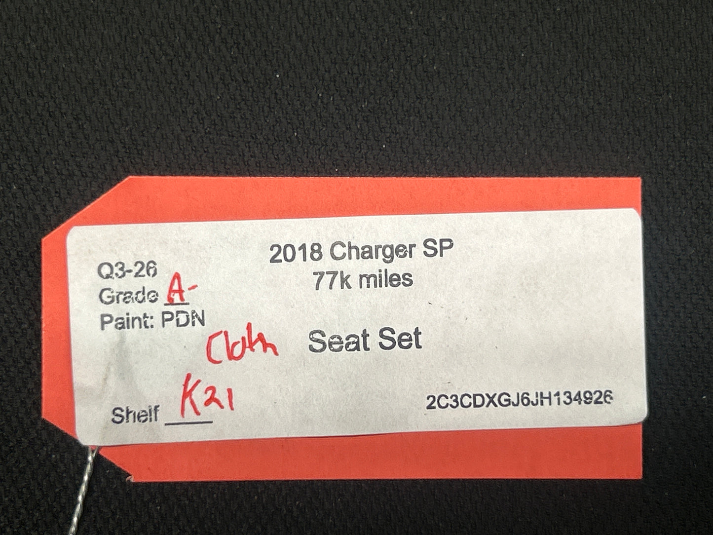 2015-2023 Dodge Charger Scat Pack 392 Cloth Front and Rear Seat Set 5XZ49LR5AB