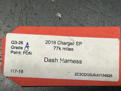 2018 DODGE CHARGER DASH DASHBOARD INSTRUMENT PANEL WIRE WIRING HARNESS OEM