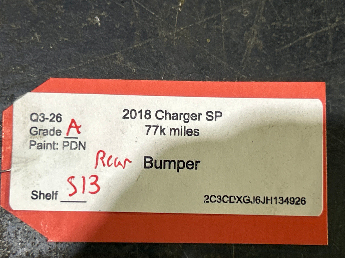2015–2023 DODGE CHARGER SCAT PACK 392 REAR BUMPER COVER PAINT CODE:PDN OEM