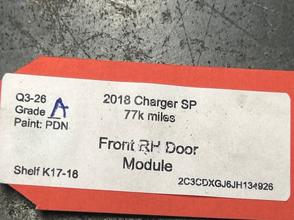 2015-2019 DODGE CHARGER/ DURANGO RIGHT PASSENGER FRONT DOOR MODULE 68316560AC