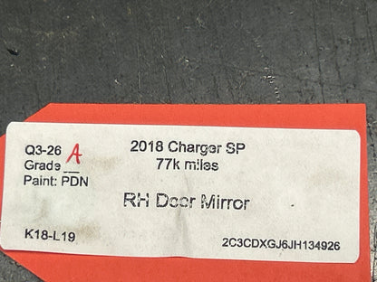 2015-2023 Dodge Charger 392 Scat Pack Factory RH Passenger Side View Mirror OEM