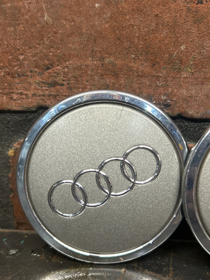 Audi A1 A3 A4 A5 A6 A7 A8 4Pcs Hub Covers Badge Chrome Wheel Rim Center Cap