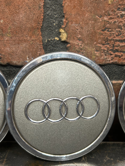 Audi A1 A3 A4 A5 A6 A7 A8 4Pcs Hub Covers Badge Chrome Wheel Rim Center Cap