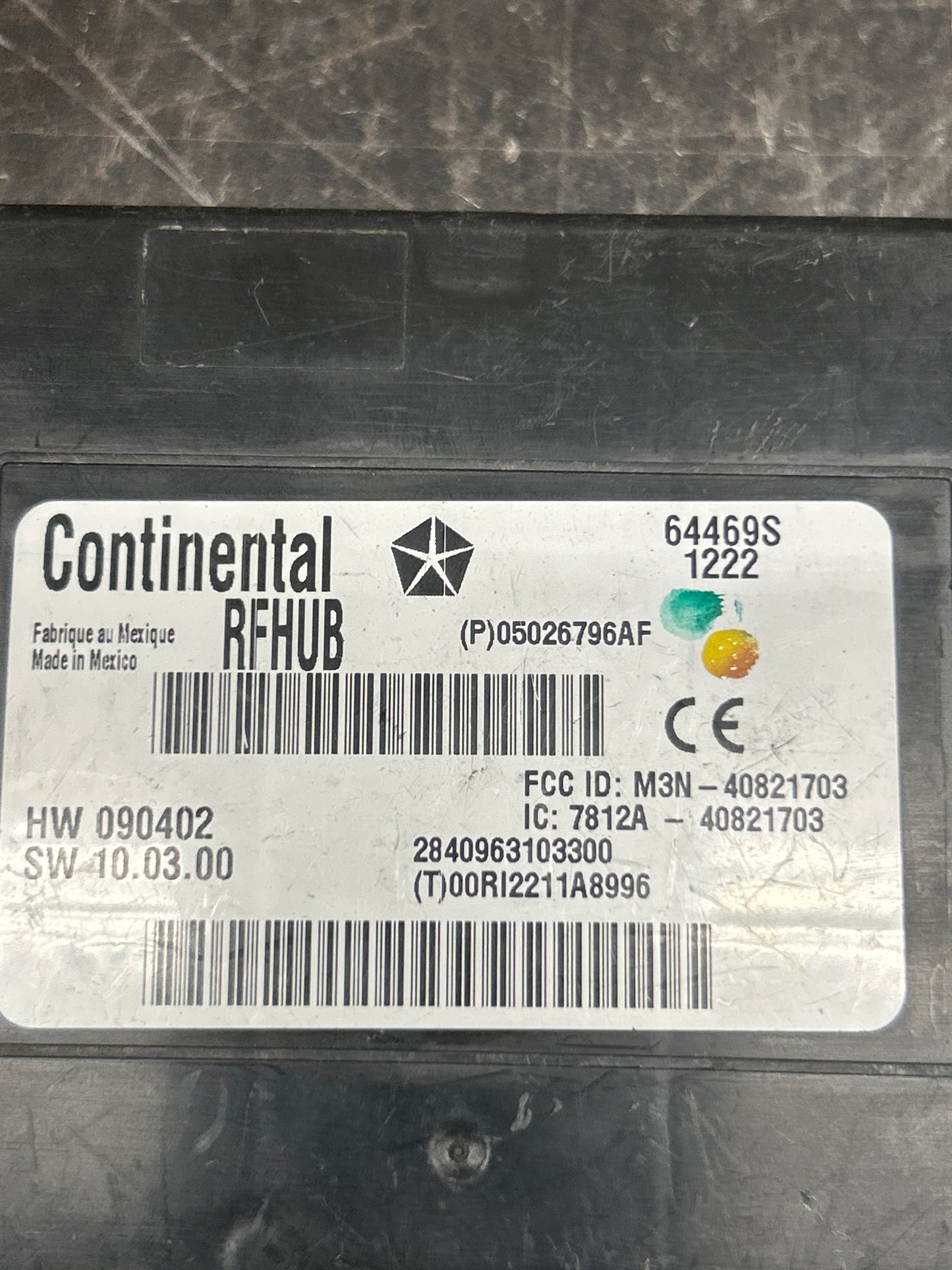 11-12 Chrysler 300 Dodge Charger RF Hub Keyless Entry Receiver Module 5026796AE