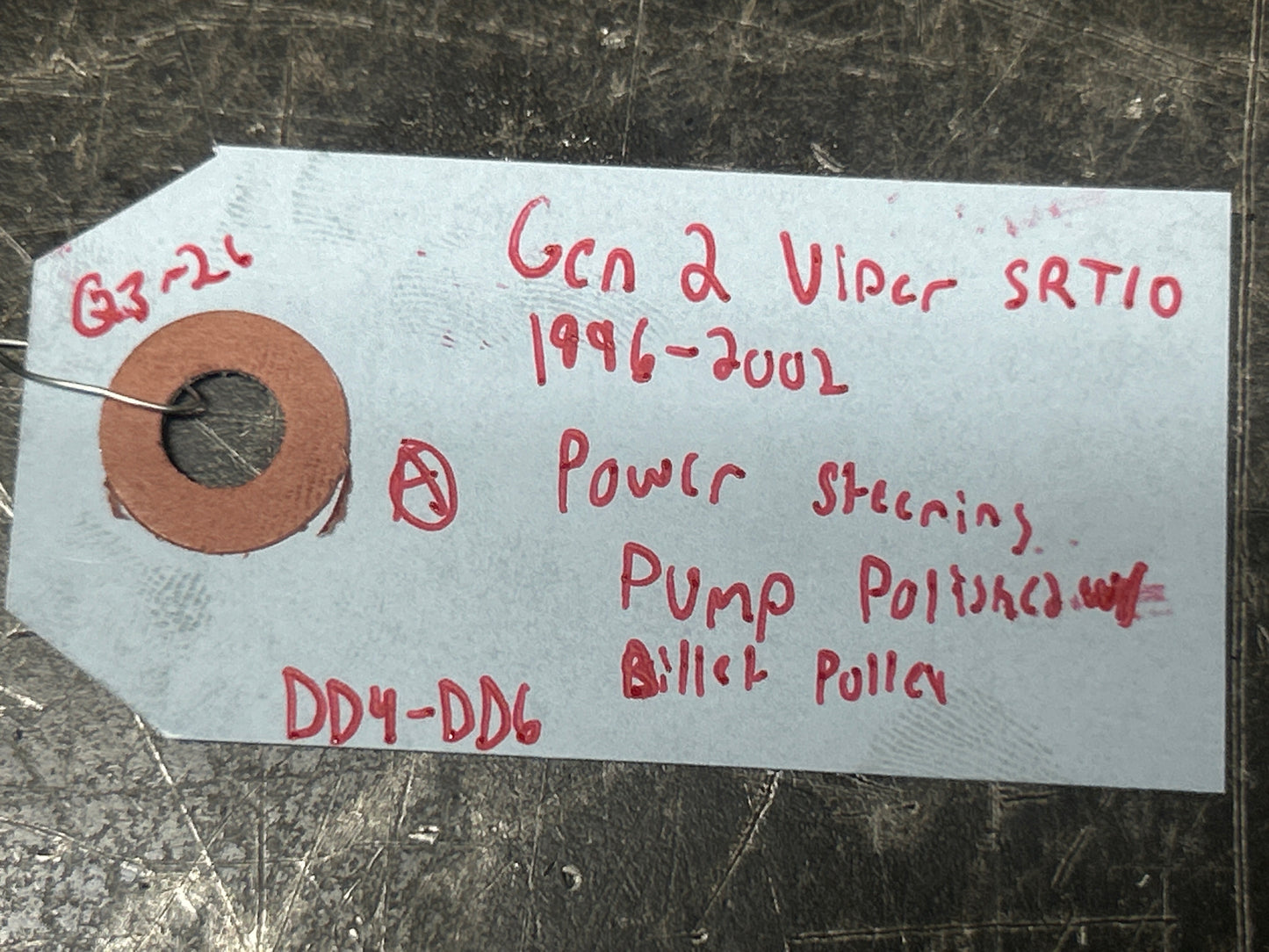 92-02 Dodge Viper Polished Power Steering Pump Billet Pulley Gen I & II 04642153