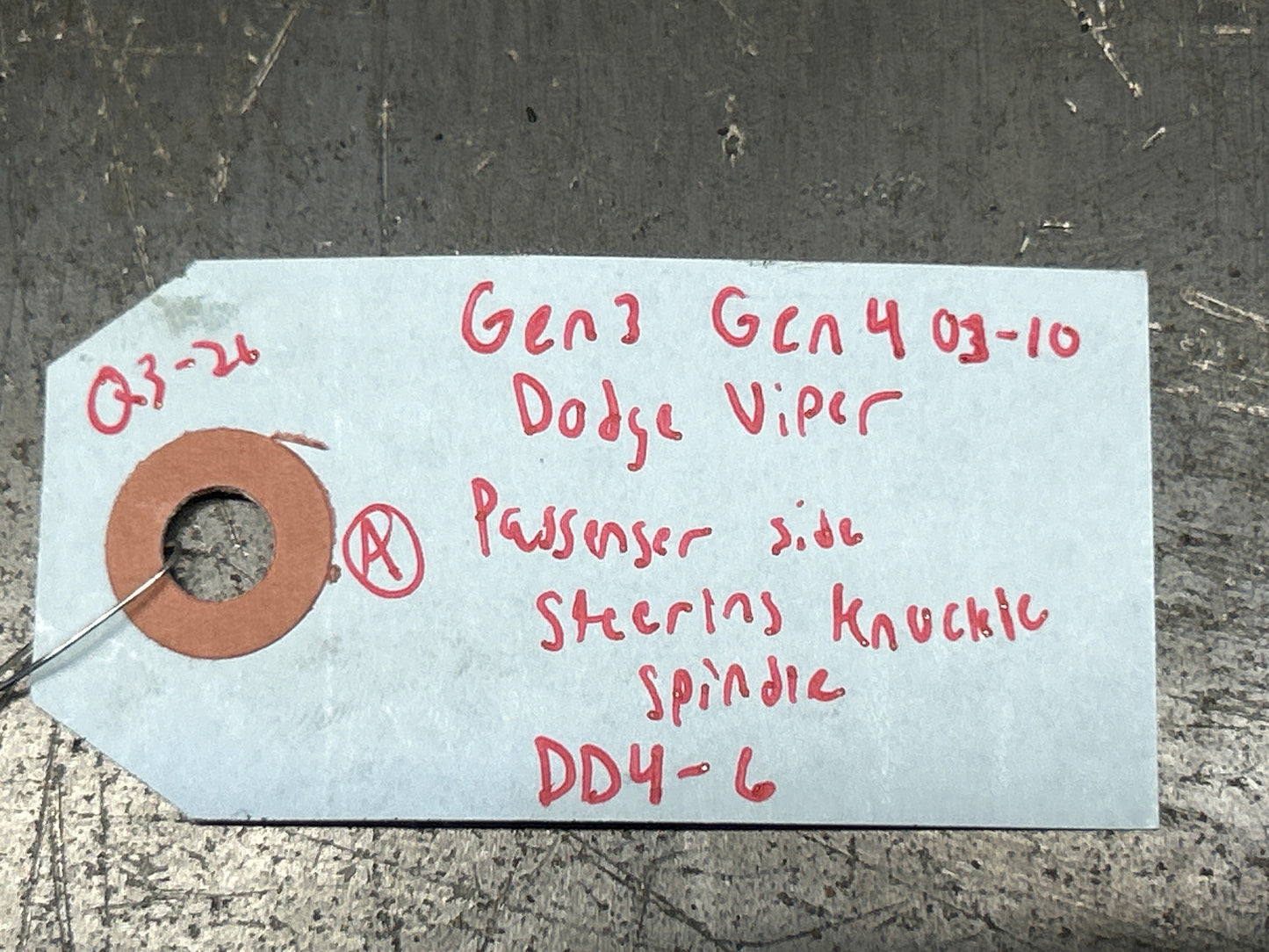 03-10 Dodge Viper Gen 3 & 4 Rear Right Spindle Knuckle OEM Dodge Viper 5290130AA