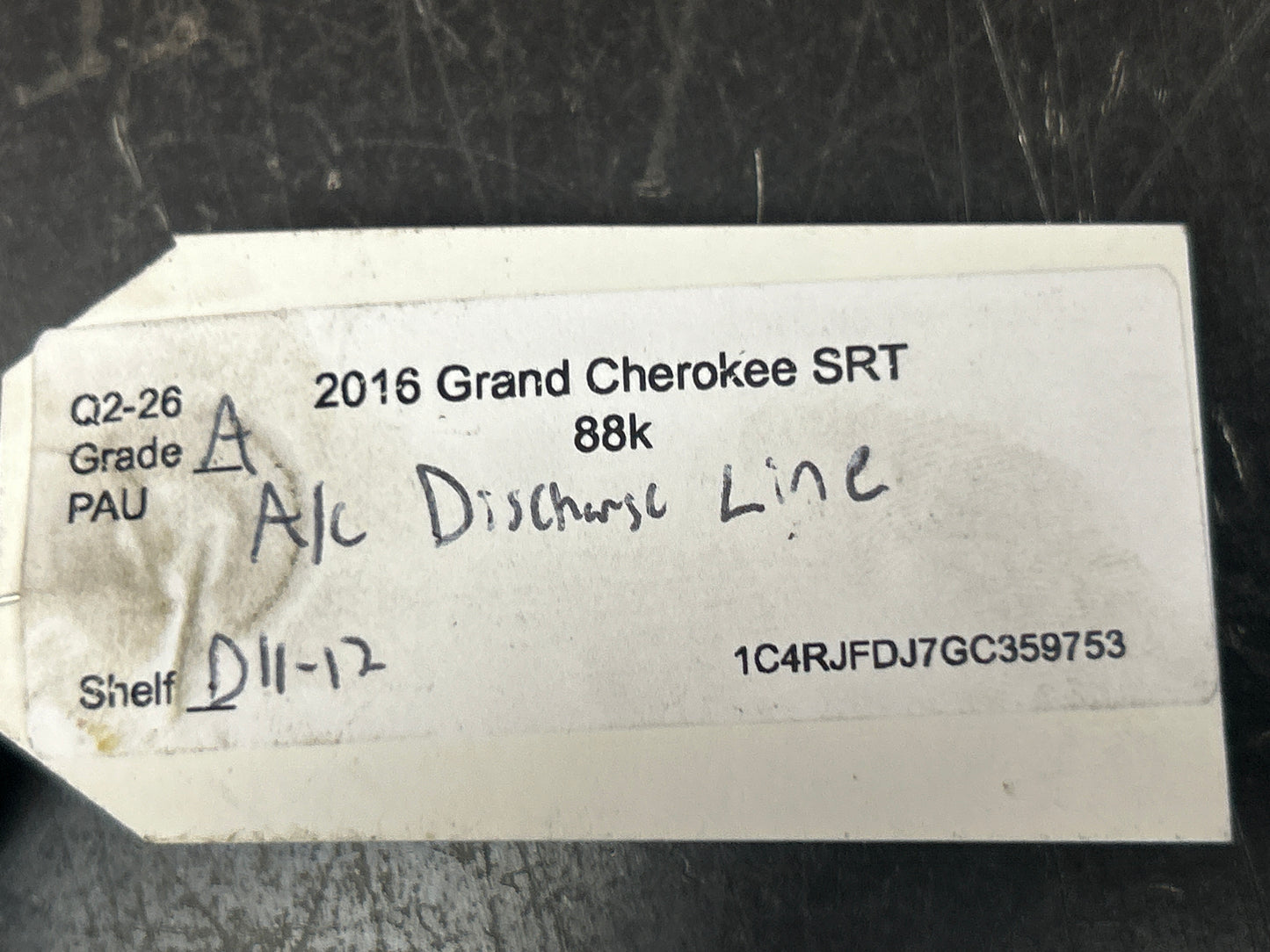 2013-2019 GRAND CHEROKEE DURANGO AC AIR CONDITIONING DISCHARGE LINE PIPE OEM